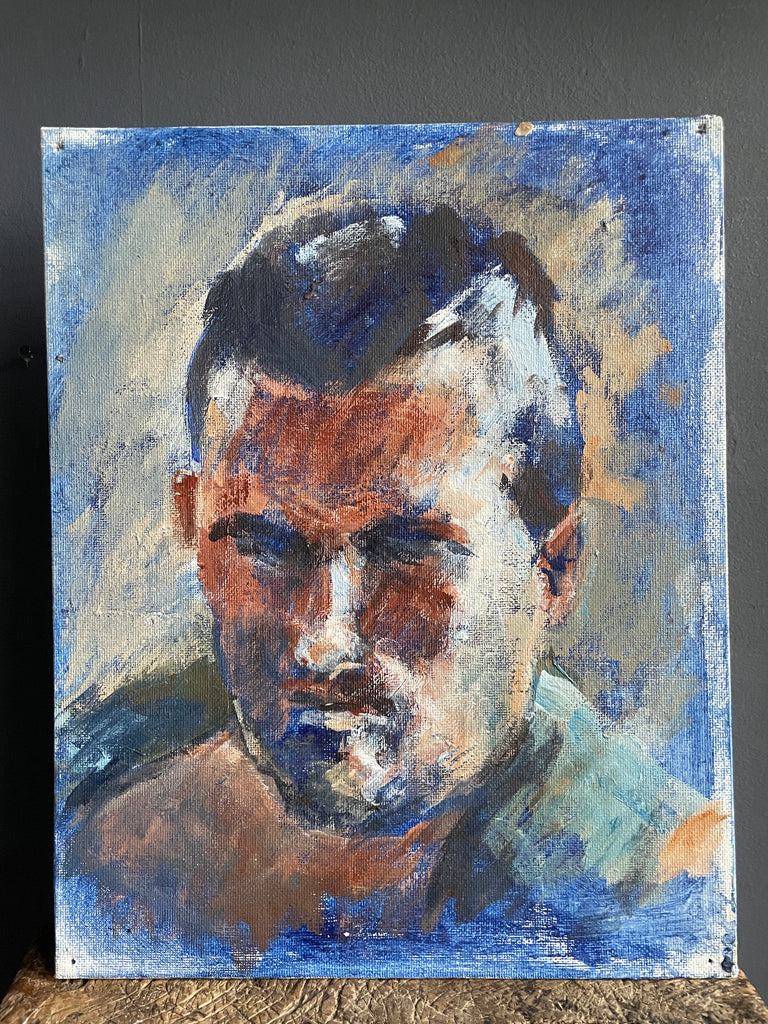 Male Portrait Original Painting on Board