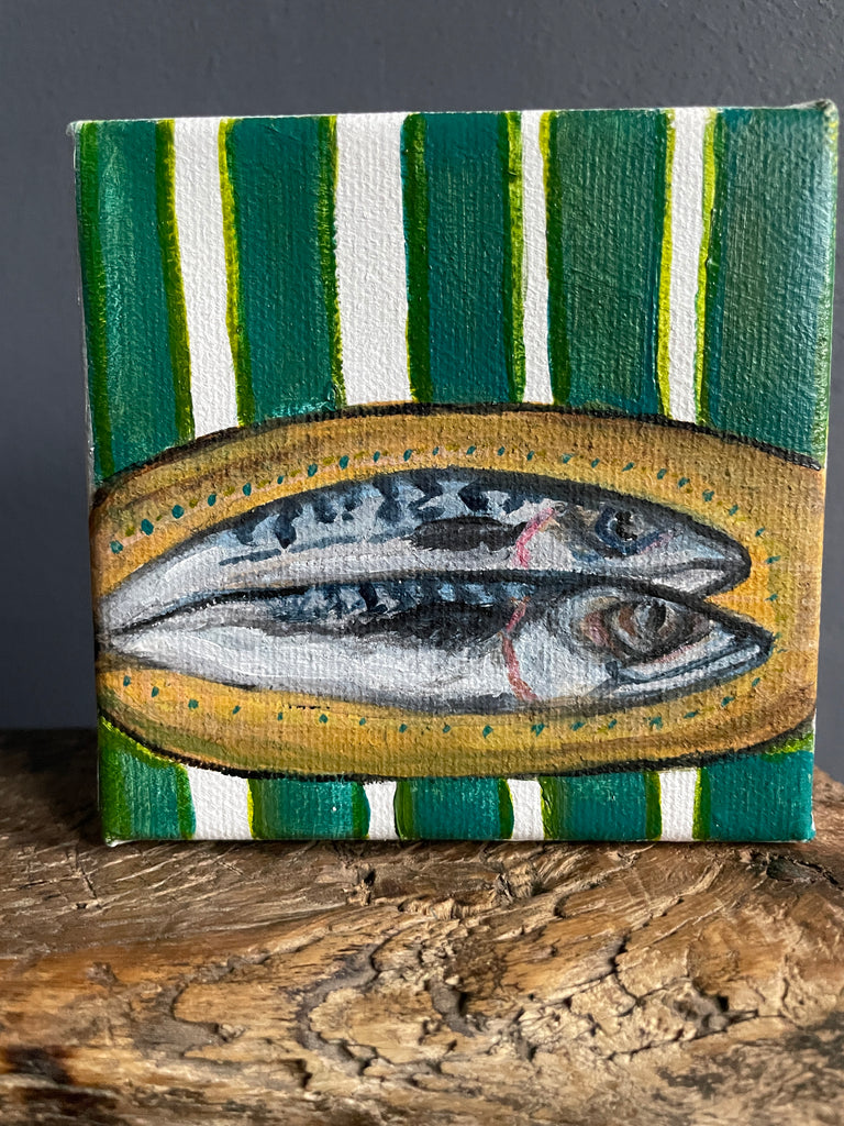 "Stripes & Mackerel" Original Acrylic Painting on Canvas