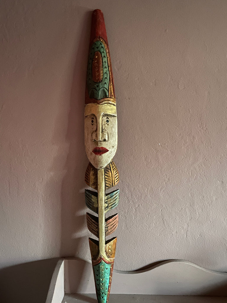 Vintage Wooden Totem Style Mask