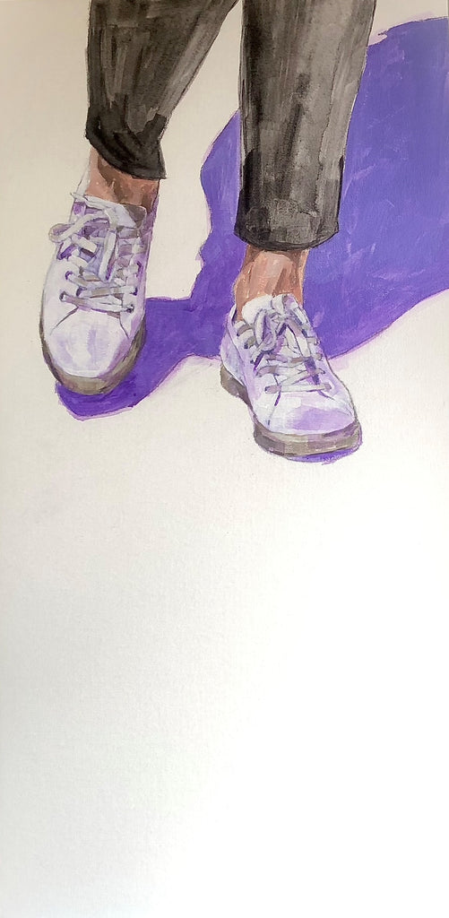 "Purple sneakers” Contemporary Original Painting by Flo Lee