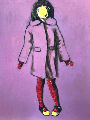 "Winter Coat" Hand Embellished Limited Edition Print of 10 by Flo Lee & Co