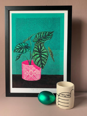 EX-DISPLAY "Dragon Scale Alocasia" A3 Fine Art Giclée print - by Jojo Bedell