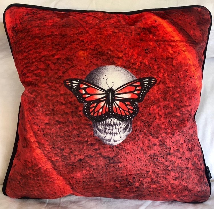 Limited Edition Red Velvet Cushion - by Emily Penfold