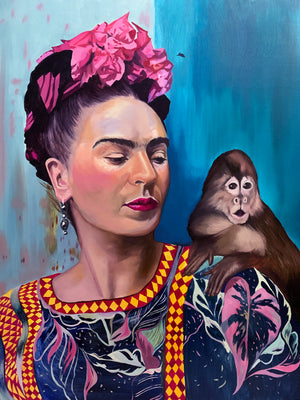 "Frida and Her Monkey" Limited Edition Print - by Amanda Mulquiney-Birbeck