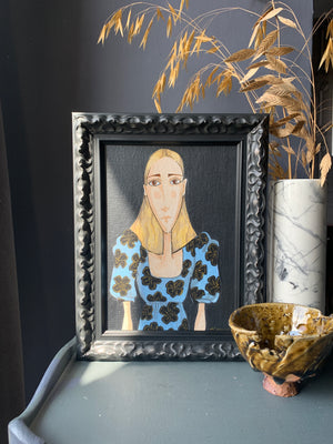 "Brighton Girl - Lily" Framed Original Acrylic Painting by Simone Mizel