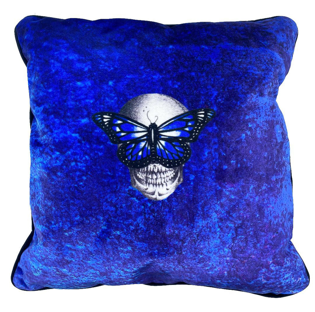 Limited Edition Blue Velvet Cushion - by Emily Penfold