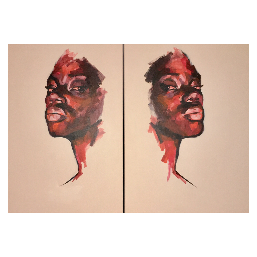 "Love Hate" - Diptych Contemporary Original Paintings by Flo Lee & Co