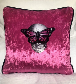 Limited Edition Pink Velvet Cushion - by Emily Penfold