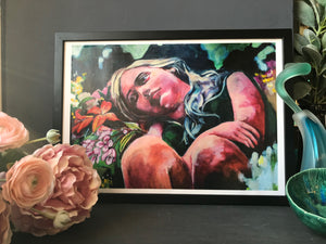 Oneoffto25.com Hand embellished print in pink tones - Obsolete by Janet Stocker