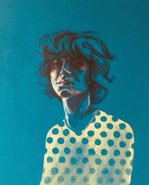 "Spotted" Contemporary Original Portrait Painting - by Flo Lee & Co