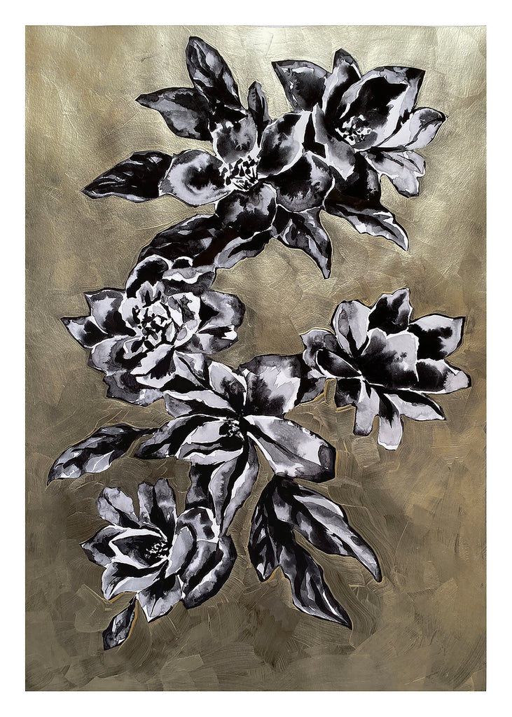 "Black & Gold Floral #2" - by Jojo Bedell