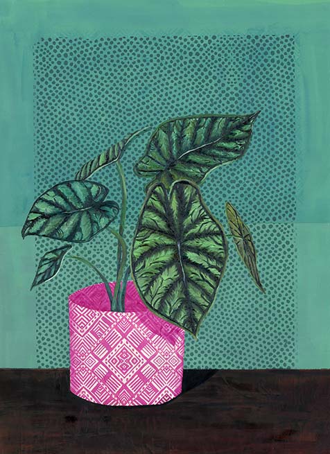 "Dragon Scale Alocasia " Original Painting - by Jojo Bedell
