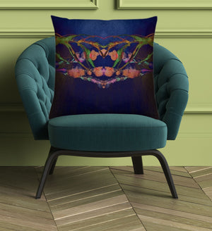 "Mother Nature's Crown" Velvet Cushion - by Francesca Skelhorn