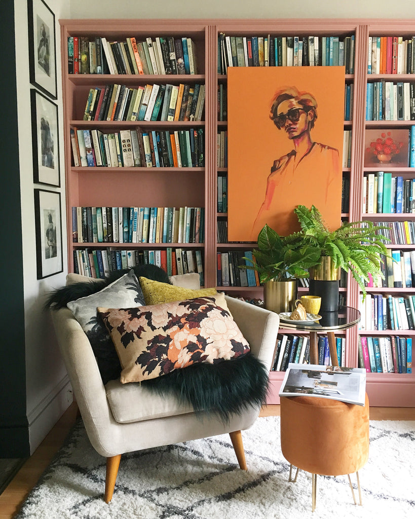 "Orange" Contemporary Original Portrait Painting - by Flo Lee & Co